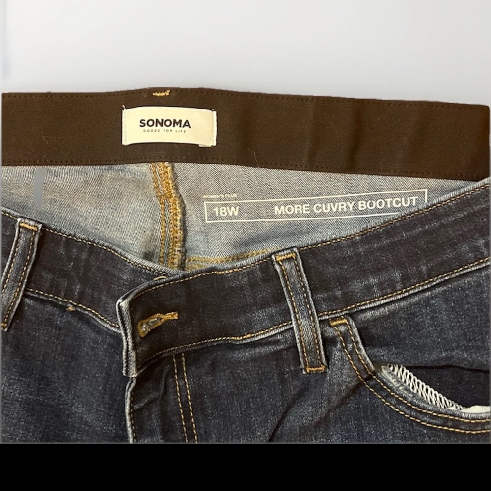 Sonoma Dark wash “more curvy bootcut” non distressed Women's Jeans Sz 18W - Picture 3 of 3
